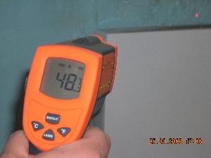 Измерение температуры над конвектором