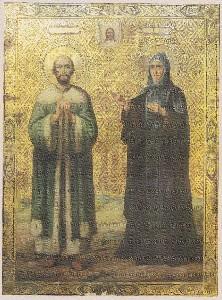 Икона святого благоверного князя Михаила Тверского и святой благоверной княгини-инокини Анны Кашинской.