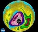озоновые "дыры" на полюсах Земли. вид из космоса