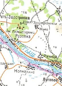 Фрагмент карты Омской области
