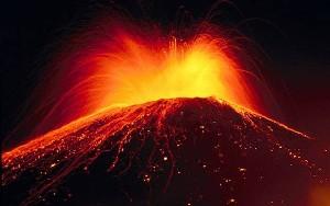 Так выглядит модель извержения вулкана центрального типа.