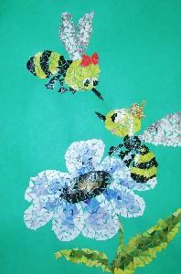 Пчелки(мозайка из журнальных листов)