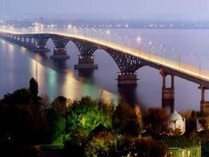 Мост через Волгу, в г. Самаре, самый длинный в России
